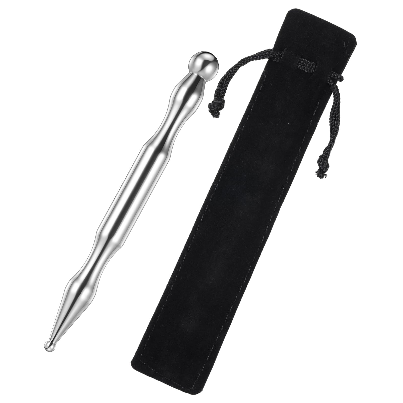 Gtziqa massage pen close-up in silver, for precise, targeted relief.