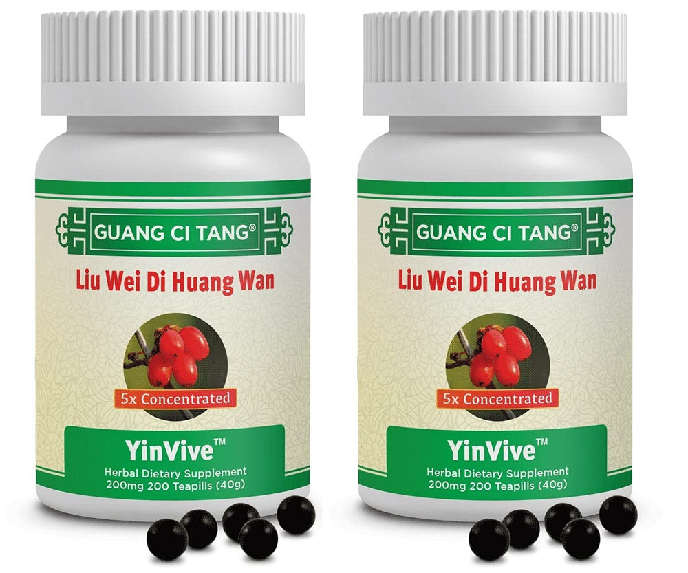 Guang Ci Tang Liu Wei Di Huang Wan bottles in a two-pack for balanced daily wellness