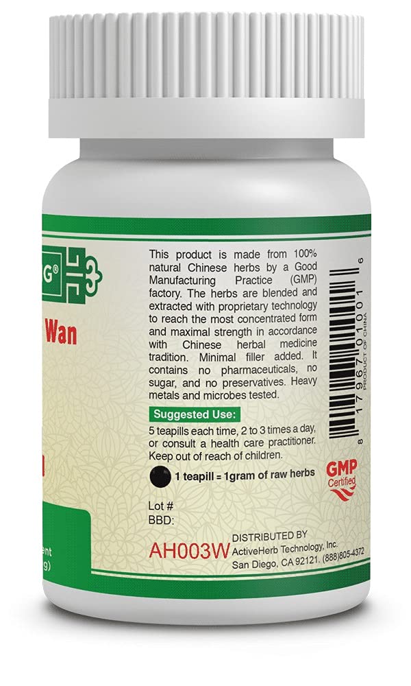 Liu Wei Di Huang Wan product image emphasizes quality herbal blend and packaging