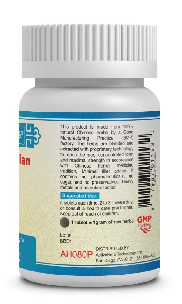 Yu Ping Feng Pian tablets closeup shows one-gram-per-tablet potency for easy dosing