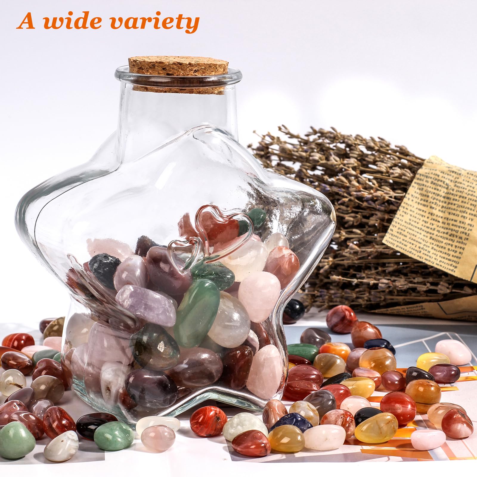 Colorful agate stones arranged for a peaceful meditation display.