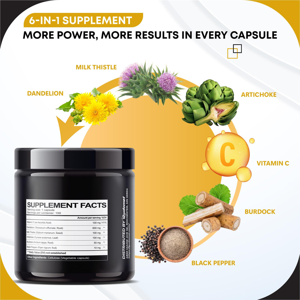 GUDOMET capsules close-up highlighting natural, non-GMO ingredients for digestion support