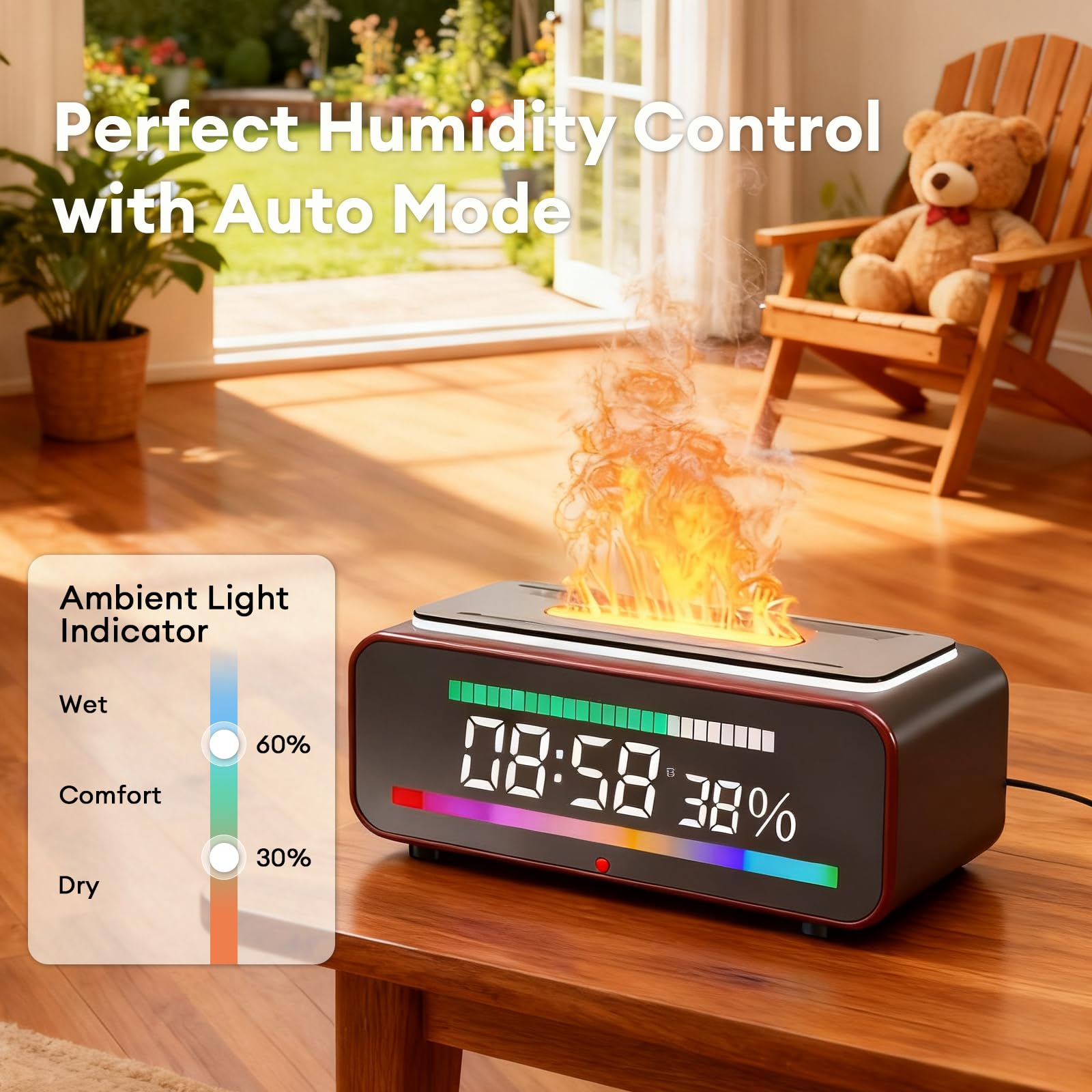 Gugubrond diffuser flame with music rhythm lighting for ambiance