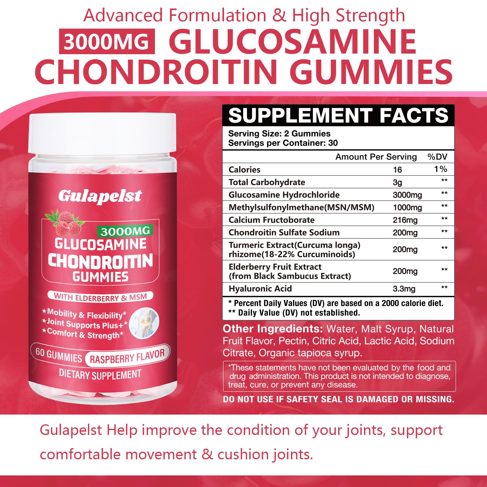 Gulapelst gummies packaging highlighting the 3-pack and formula