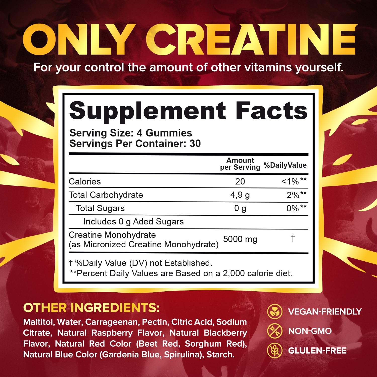 GUMCORE Creatine Monohydrate Gummies gym bag scene emphasizes workout-friendly energy.