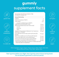 Close-up of Gummly gummies showing tropical passion fruit flavor.