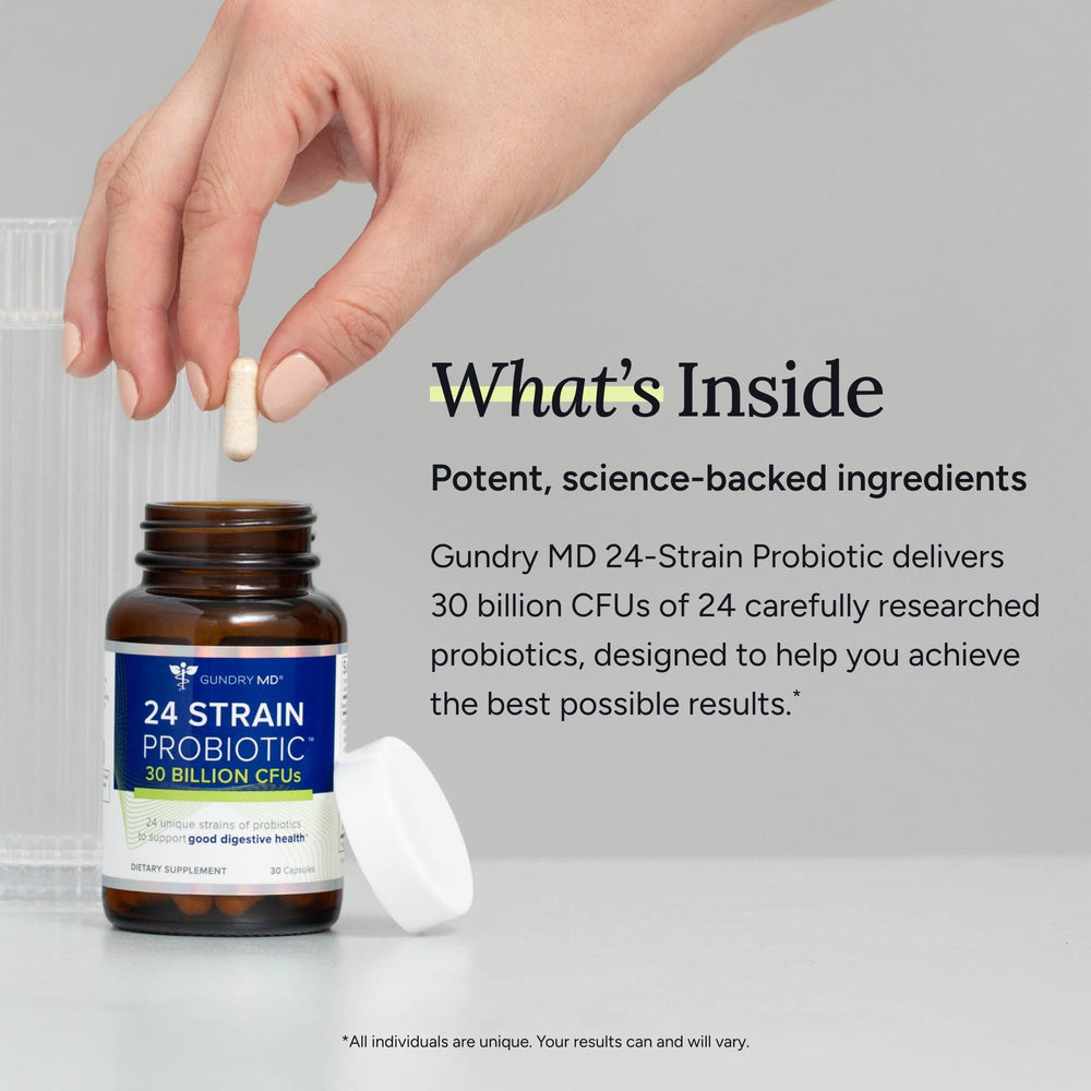 Gundry MD 24 Strain digestive health scene suggests daily gut support