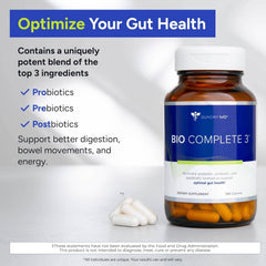 Gundry MD Bio Complete 3 capsules pour demonstrates convenient daily gut support.