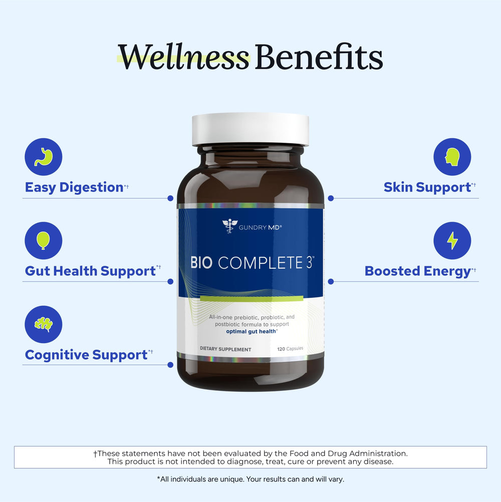 Gundry MD Bio Complete 3 supports radiant skin via gut health.