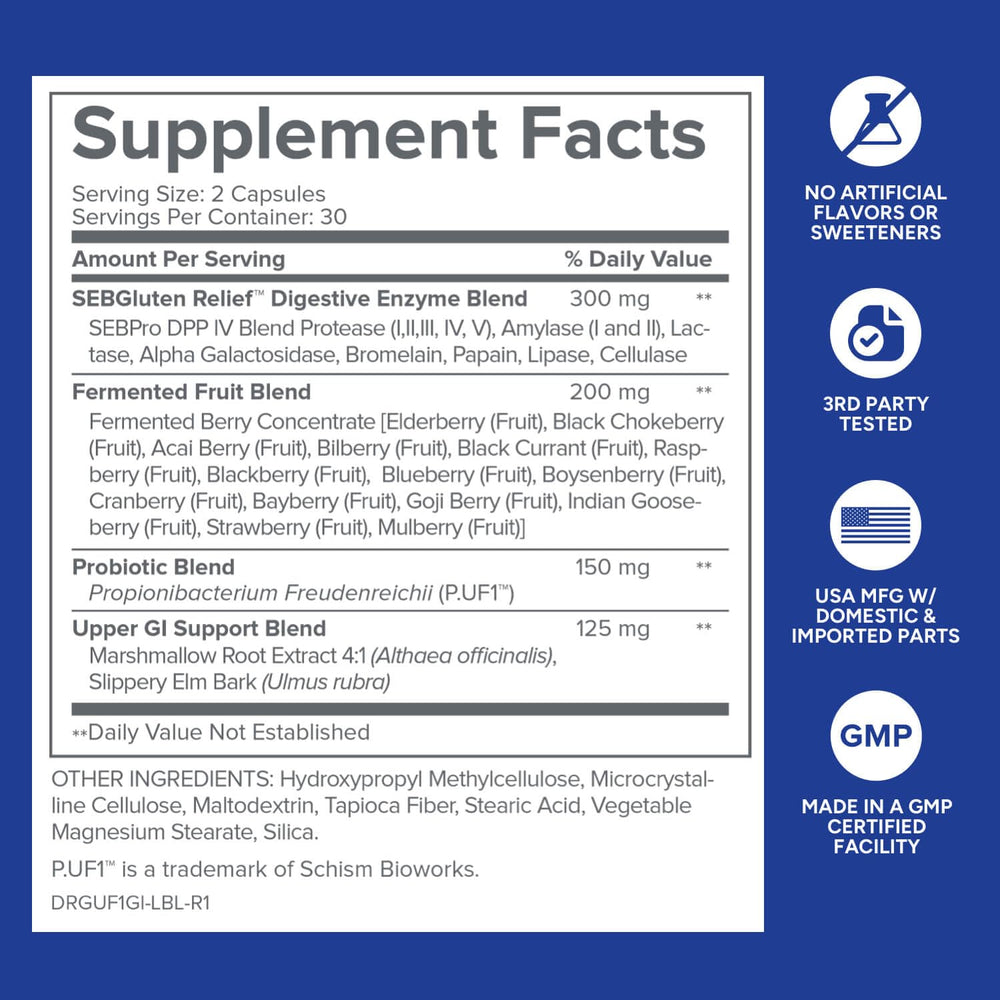 GI Advantage with superfruit extracts signaling antioxidant gut health support.