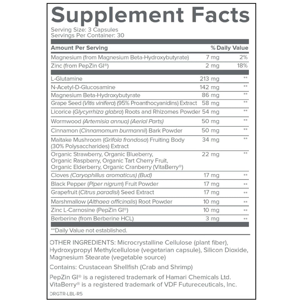 Gundry MD Total Restore ingredients panel close-up emphasizing natural compounds