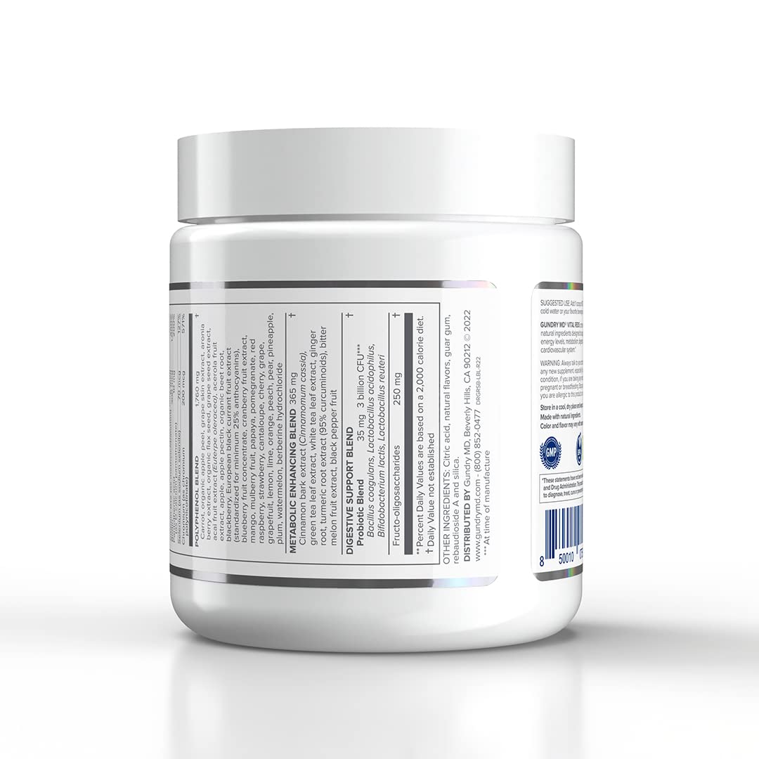 Gundry MD Vital Reds label closeup highlighting FDA-mandated manufacturing date on the label.