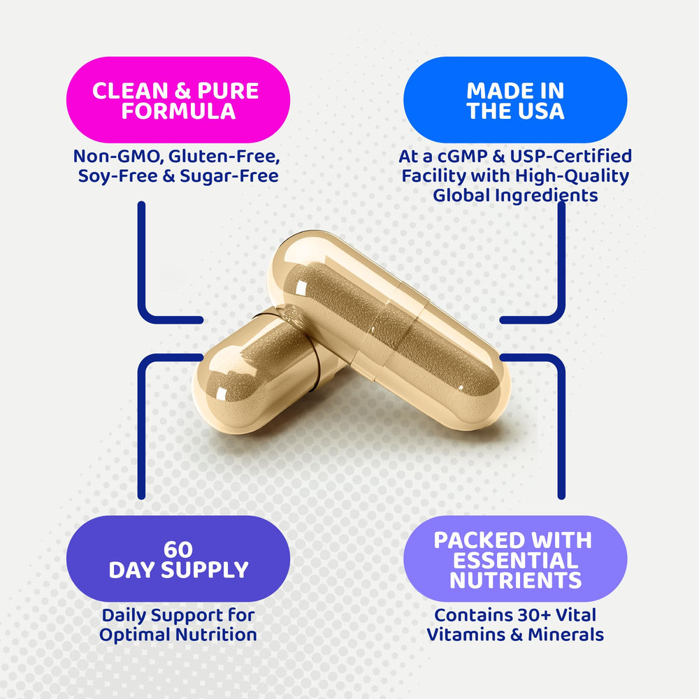 Gusevit 37-in-1 tablets on hand demonstrate easy daily capsules