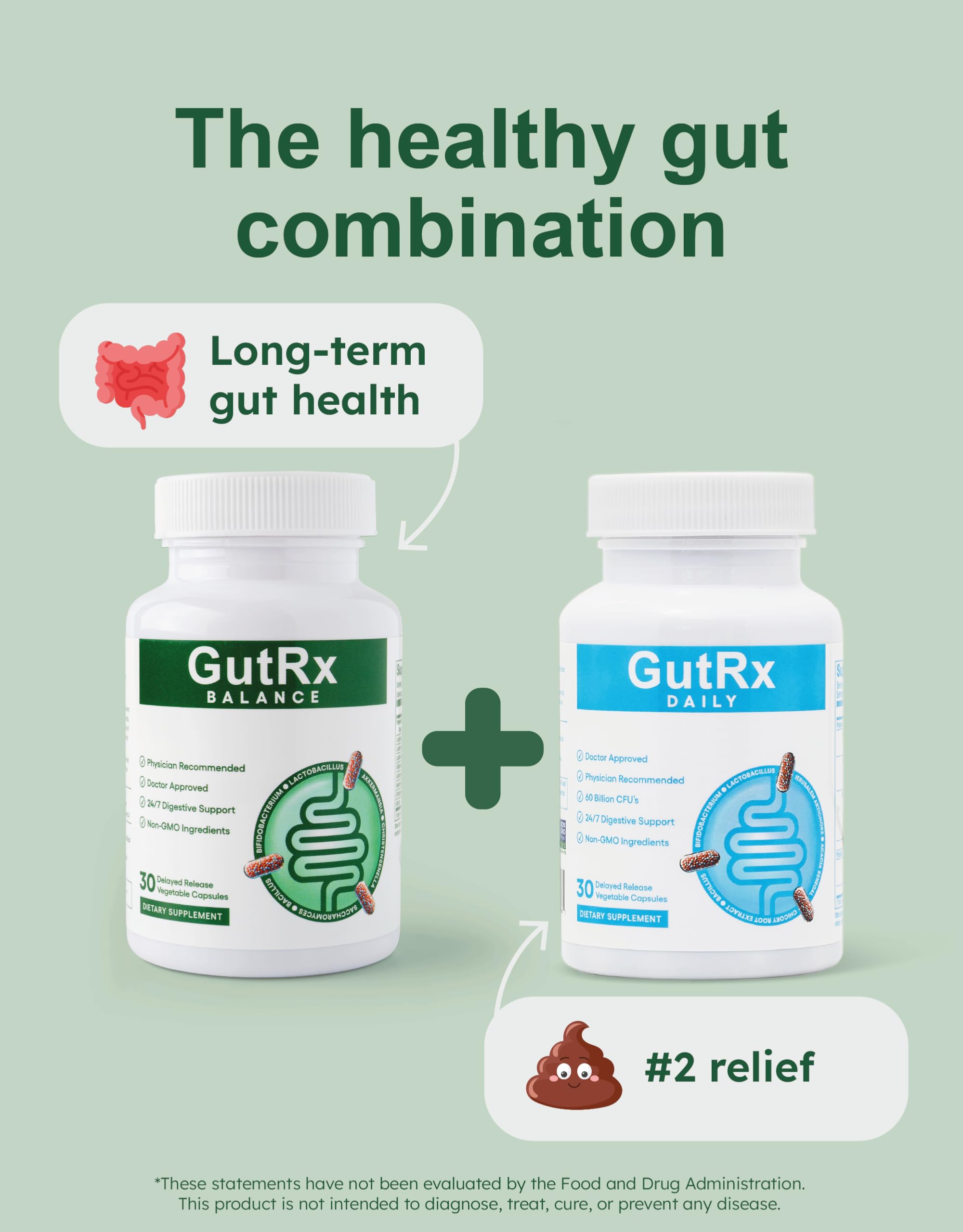 GutRx Balance capsules and glass of water for daily routine.