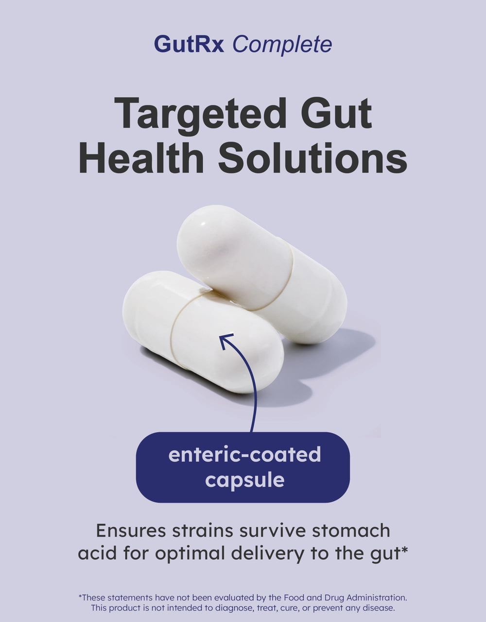 Visual of gut health benefits with GutRx Complete.