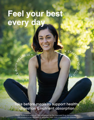 GutRx Mealtime enzyme blend visual, supports broad meal digestion.