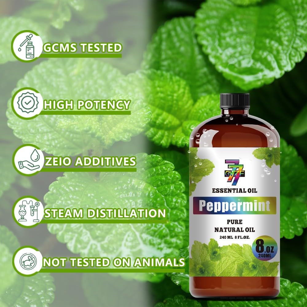GV77ZF Peppermint essential oil for cleaning projects with a refreshing note