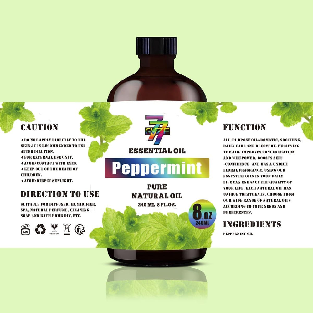 GV77ZF Peppermint Essential Oil gift box showcasing premium packaging