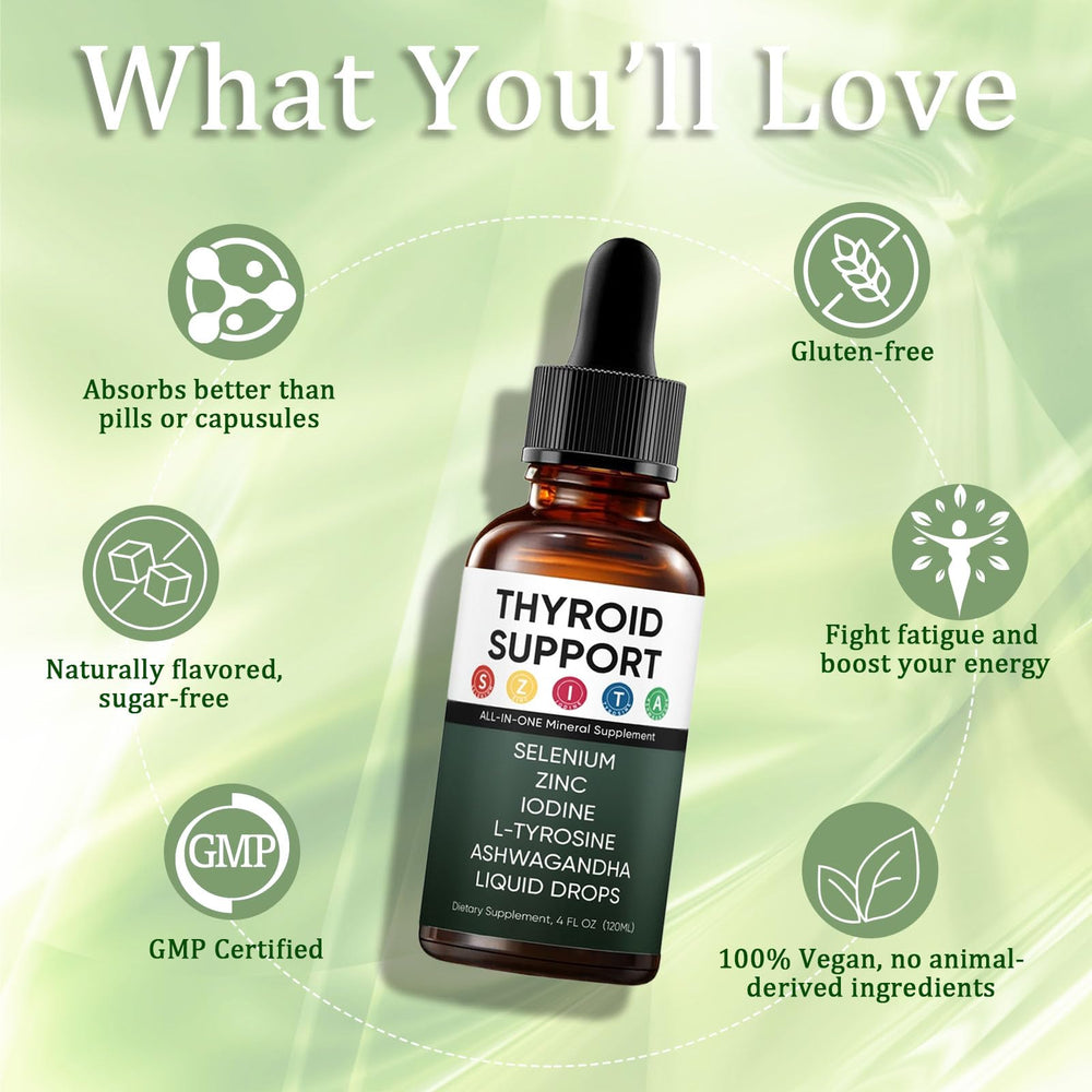 GXSAE Kindled Thyroid Support label highlights vegetarian and gluten-free options.