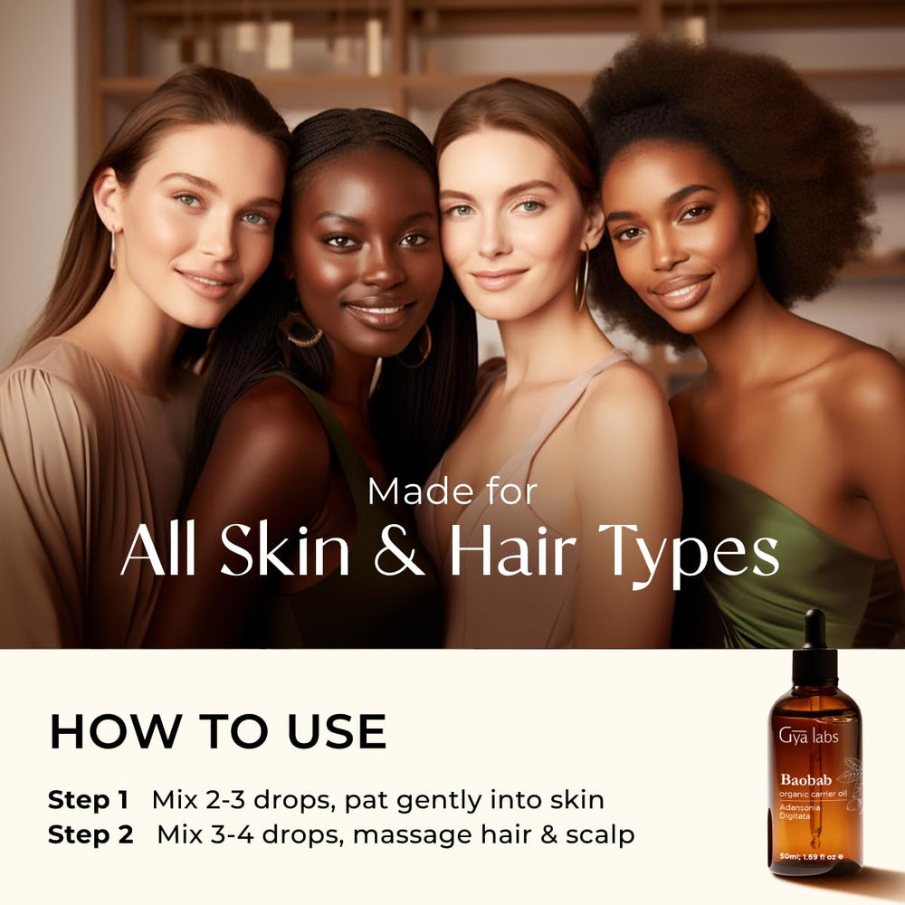 Gya Labs Baobab Oil pour captures light, non-greasy texture during use.