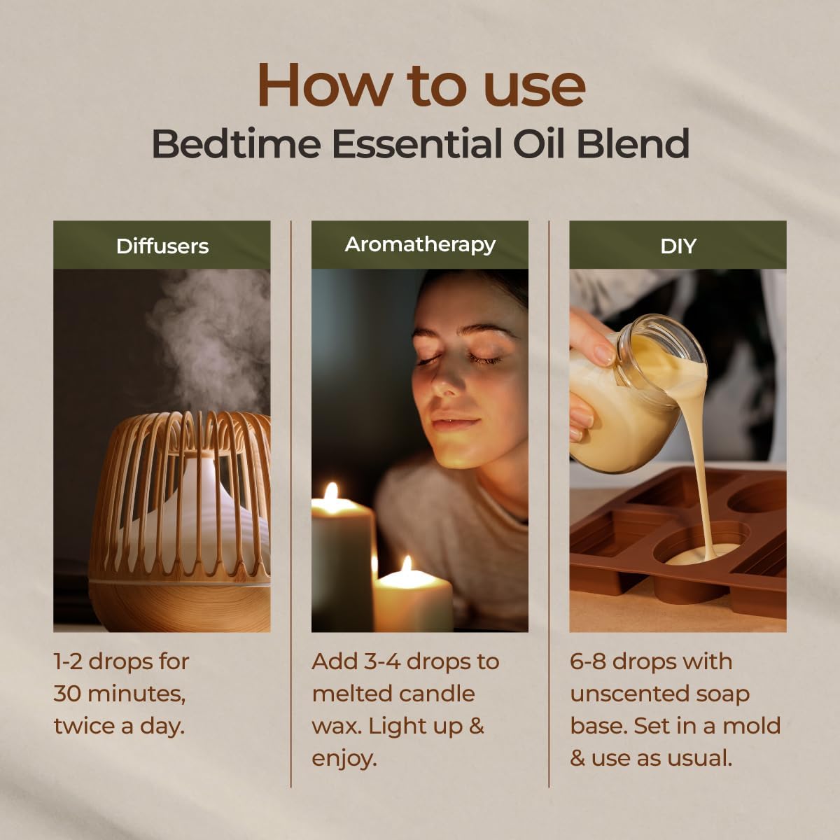 Gya Labs Bedtime Blend in a bedroom diffuser for a peaceful atmosphere
