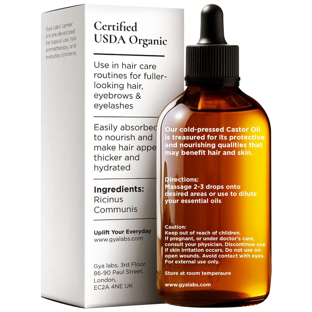 Gya Labs Castor Oil supports lashes and brows when applied regularly