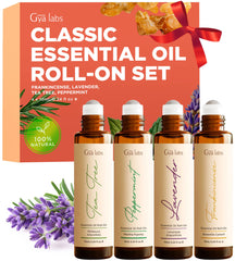 Gya Labs Classic Roll-On Set frankincense roller for grounding aromatherapy on the go.
