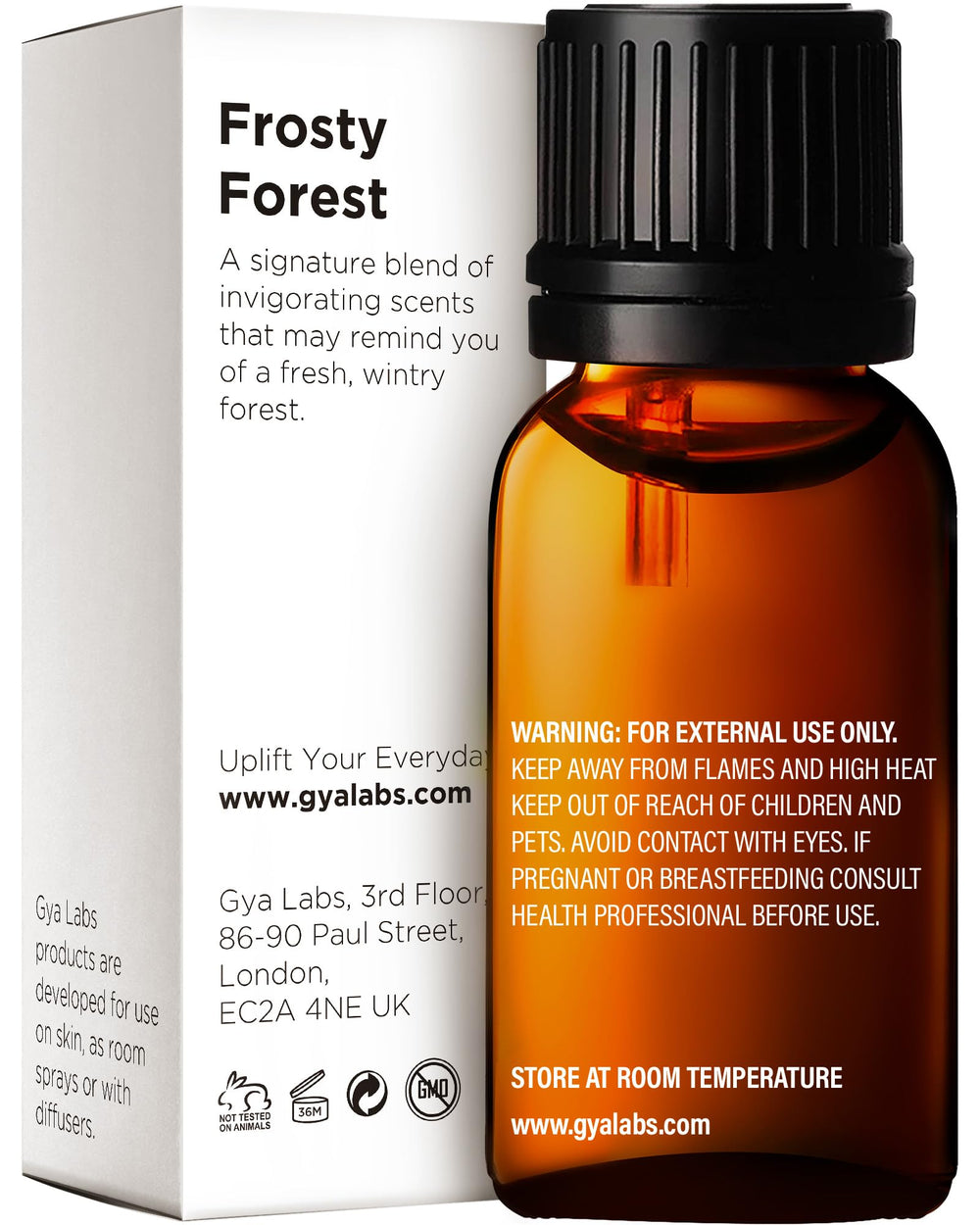 Gya Labs Frosty Forest diffuser image showing a brisk scent in space