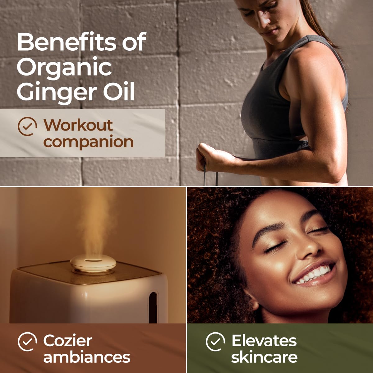 Gya Labs ginger oil for hair care, massaged with jojoba oil.