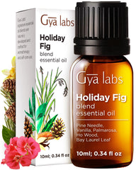 Gya Labs Holiday Fig essential oil bottle for diffuser use with festive aroma.