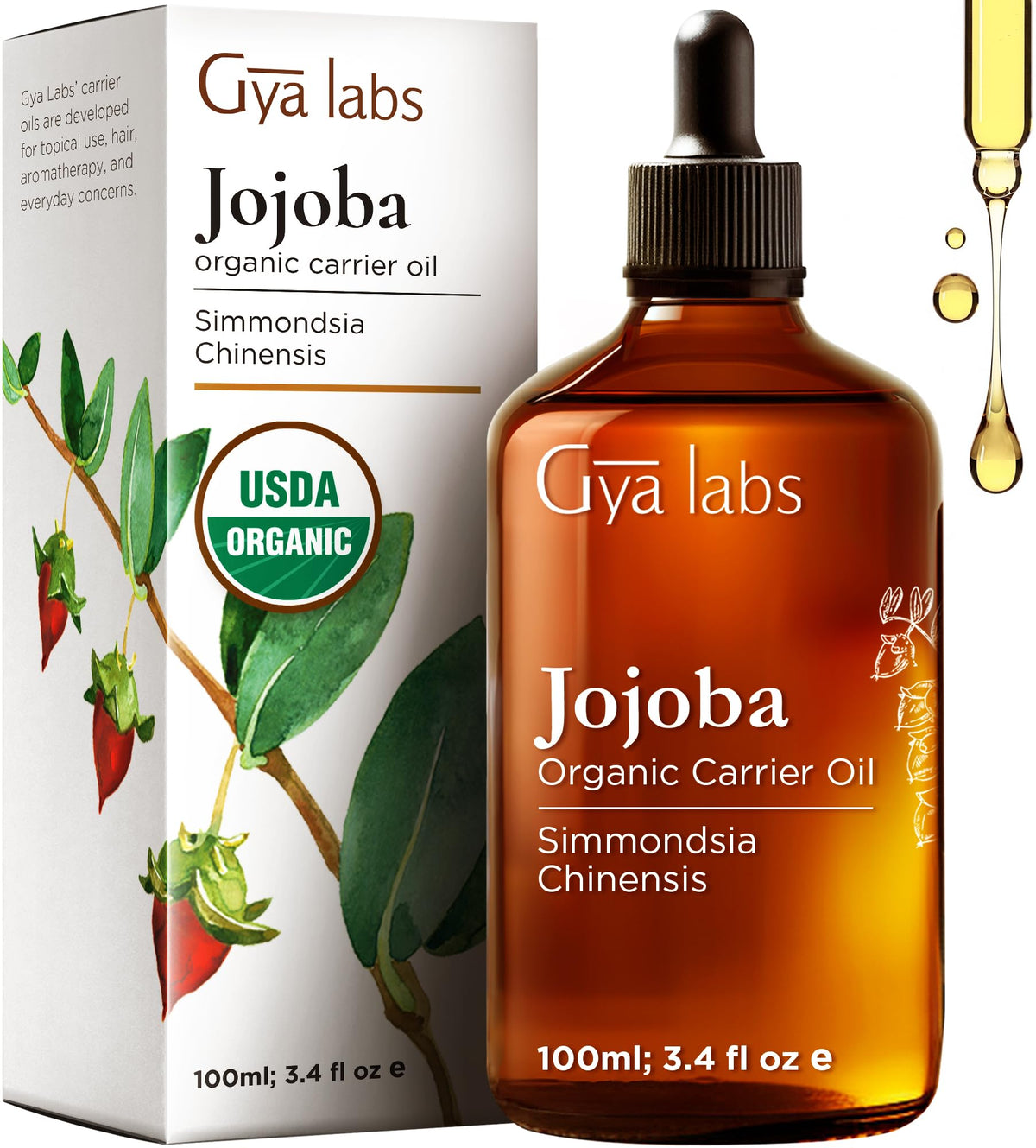 Gya Labs Jojoba bottle pour for easy facial hydration