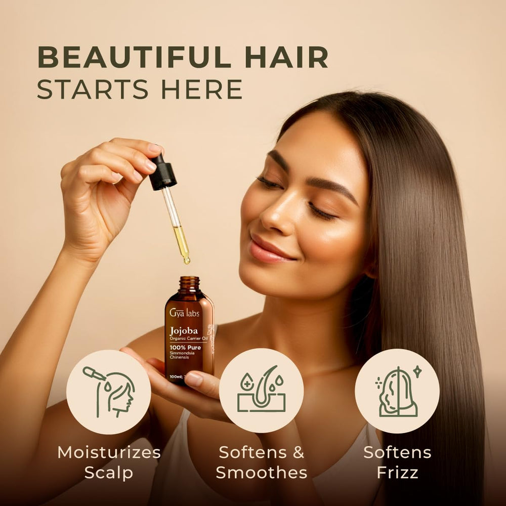 Gya Labs Jojoba oil scalp massage helps soothe dryness