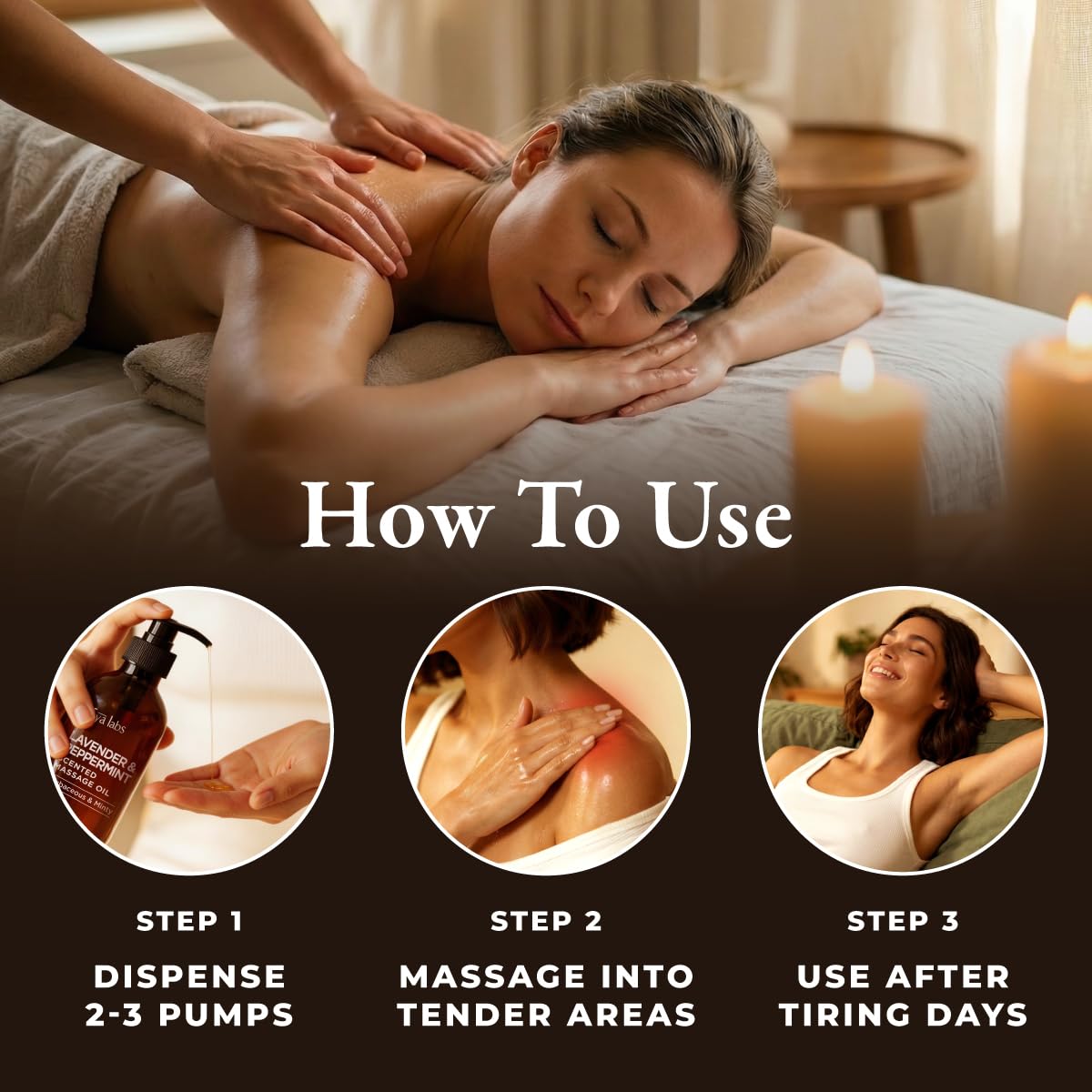 Gya Labs Lavender & Peppermint Massage Oil soft glide for quick absorption.