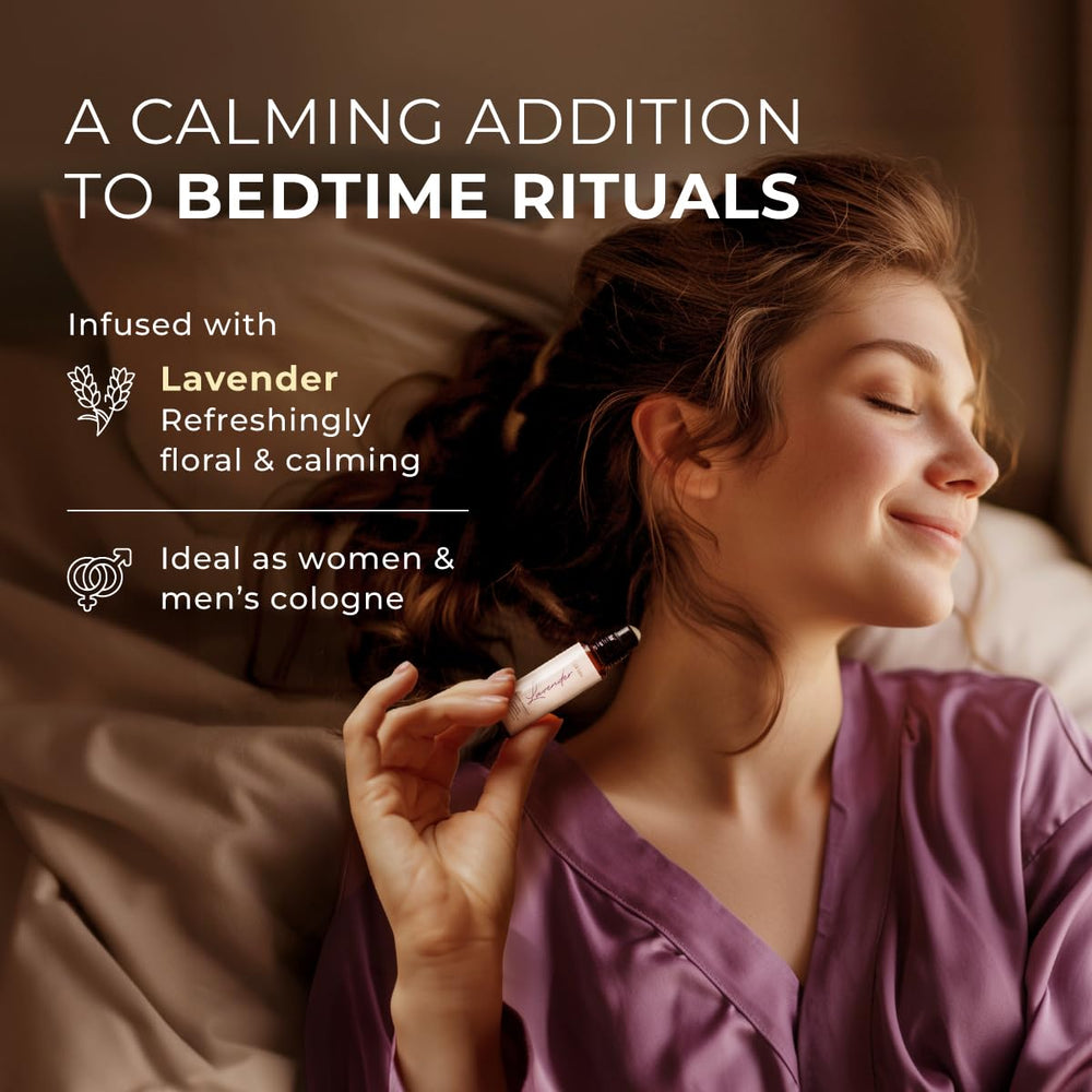 Gya Labs Lavender Roll-On applicator for quick, soothing aroma on wrists or temples.