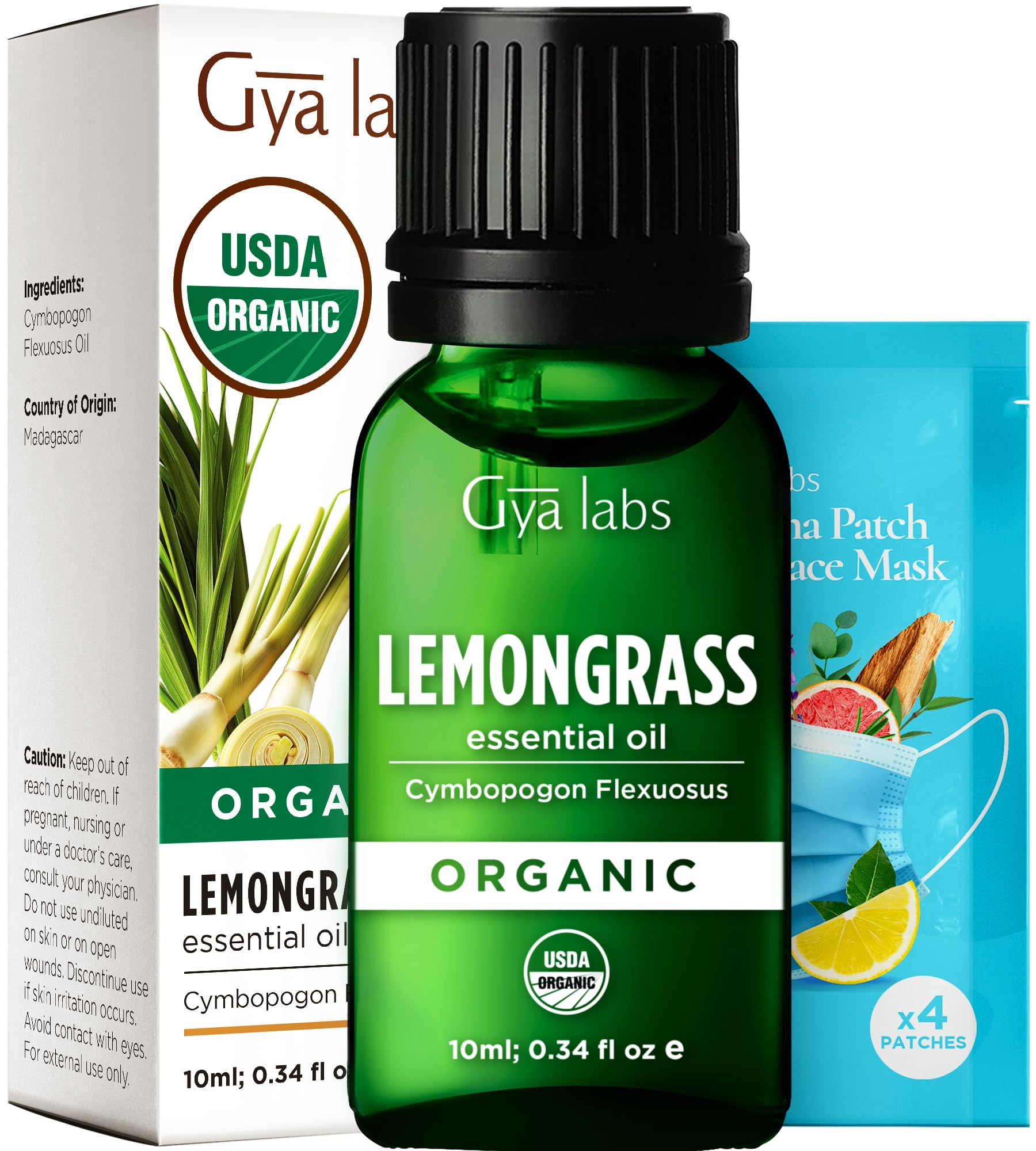 Gya Labs lemongrass essential oil bottle ready for diffusion and DIY blends.