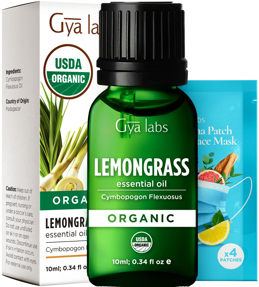 Gya Labs lemongrass essential oil bottle ready for diffusion and DIY blends.