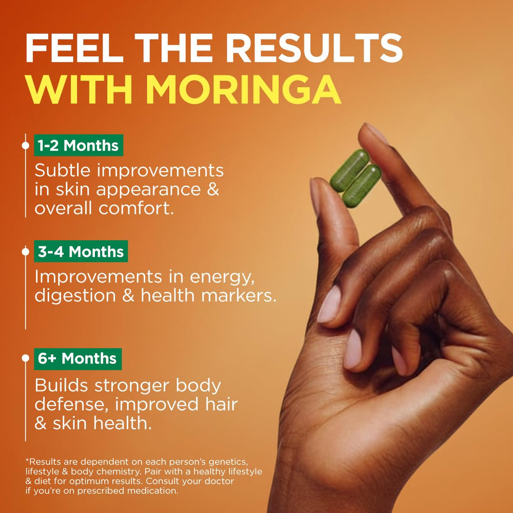 Gya Labs Moringa Capsules 300-count label emphasizes value.