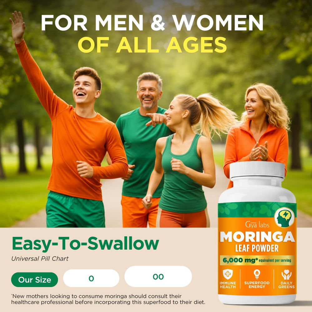 Gya Labs Moringa Capsules arranged for daily routine.