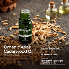 Gya Labs cedarwood oil used with shampoo for thicker-looking hair