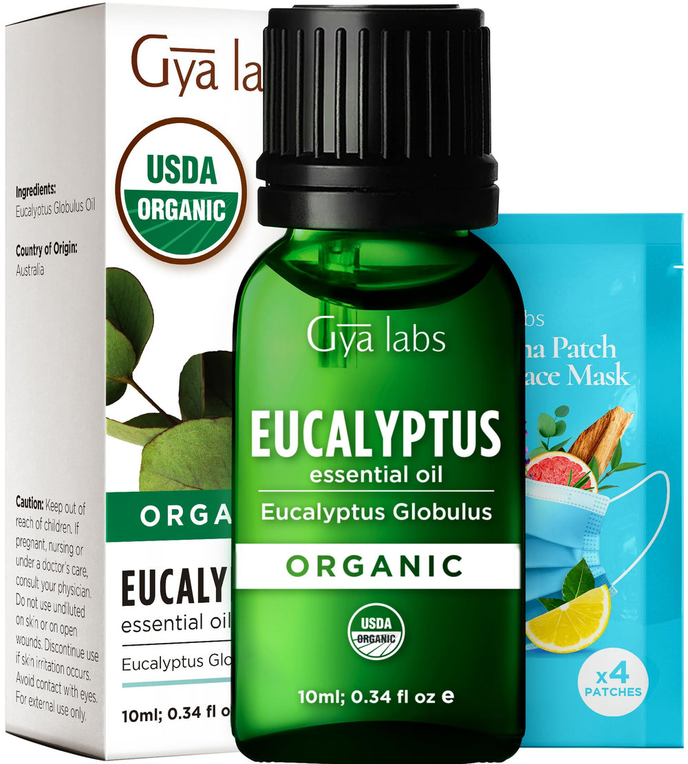 Gya Labs Organic Eucalyptus Oil in diffuser for a refreshing ambient scent.