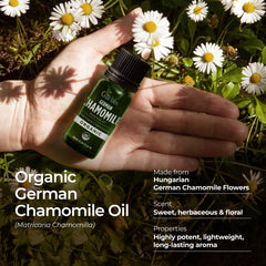 Gya Labs chamomile oil used on skin with carrier oil for gentle care