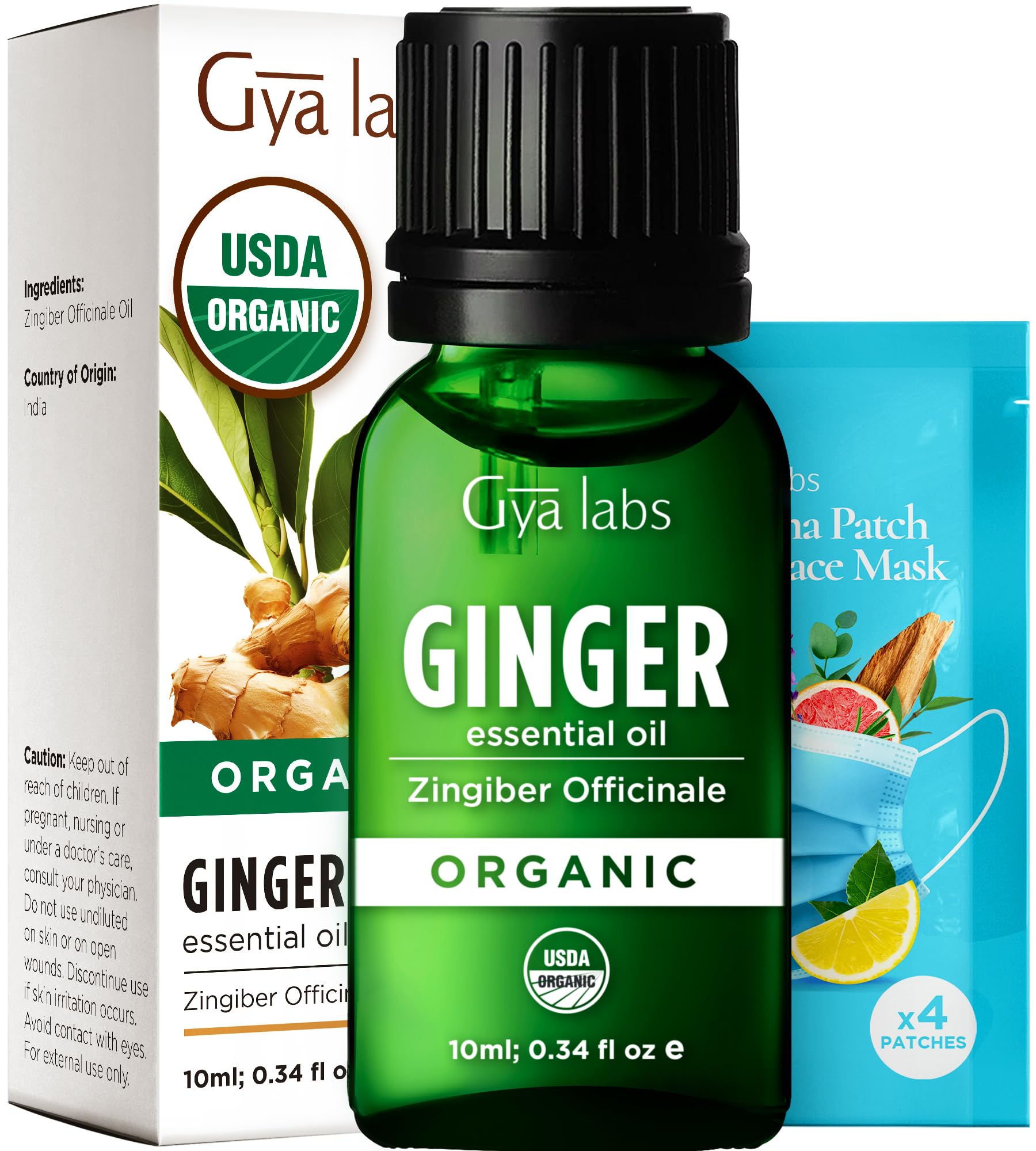 Gya Labs Organic Ginger Essential Oil bottle ready for precise pours in DIY blends.