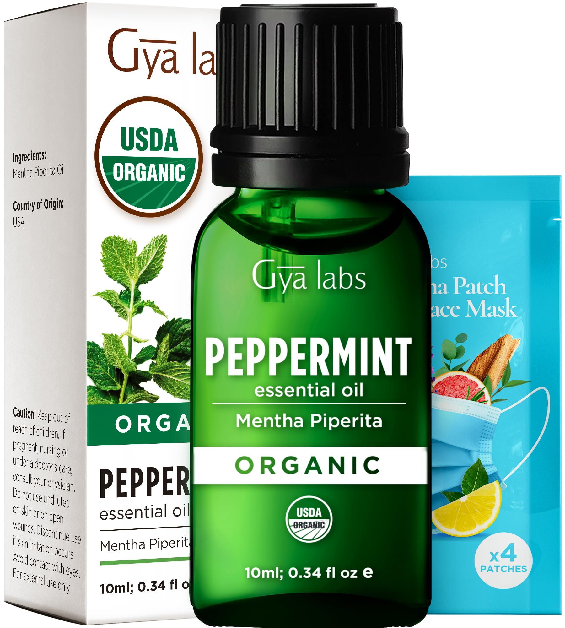 Gya Labs Organic Peppermint Oil diffuser image showing a fresh, uplifting aroma.