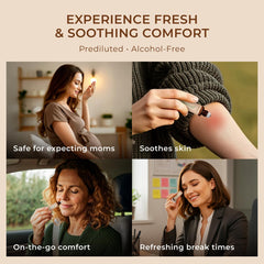 Gya Labs Peppermint Roll-On applied to temples for a cooling, refreshing lift.