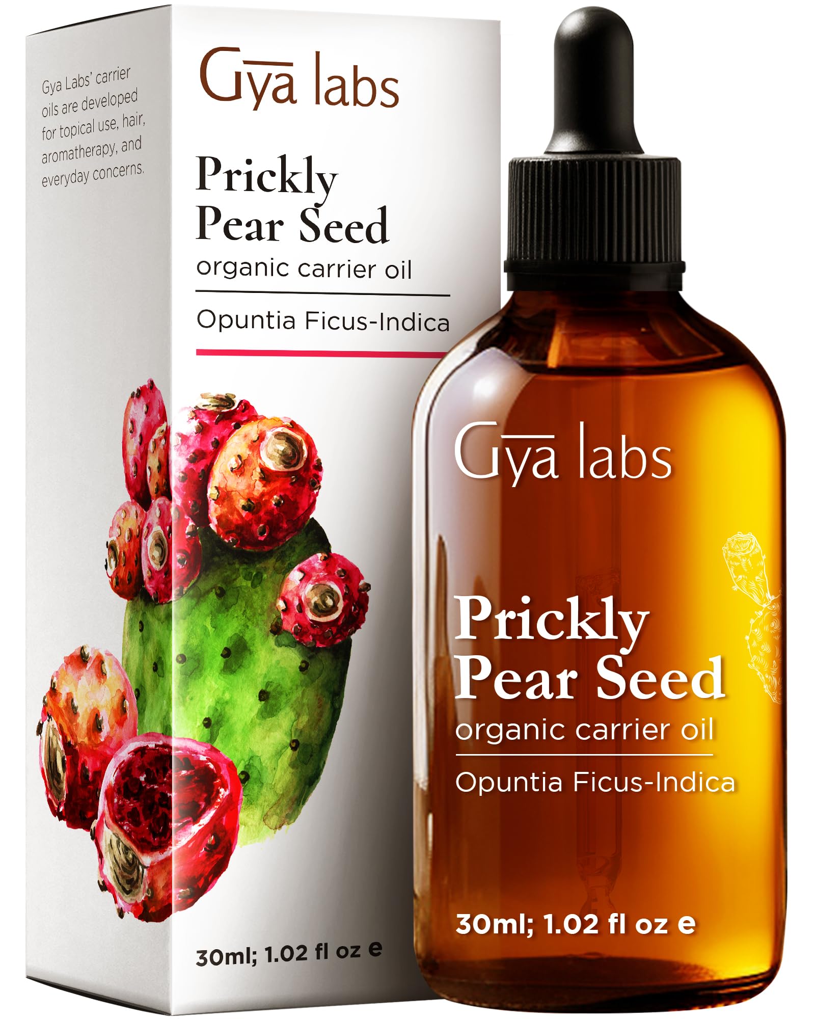 Gya Labs Prickly Pear Seed Oil bottle for daily skincare and hair care