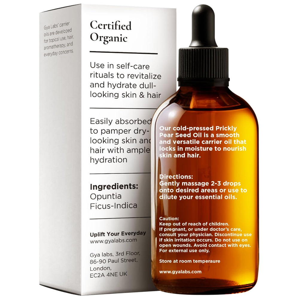 Gya Labs Prickly Pear Seed Oil dropper for lightweight facial hydration