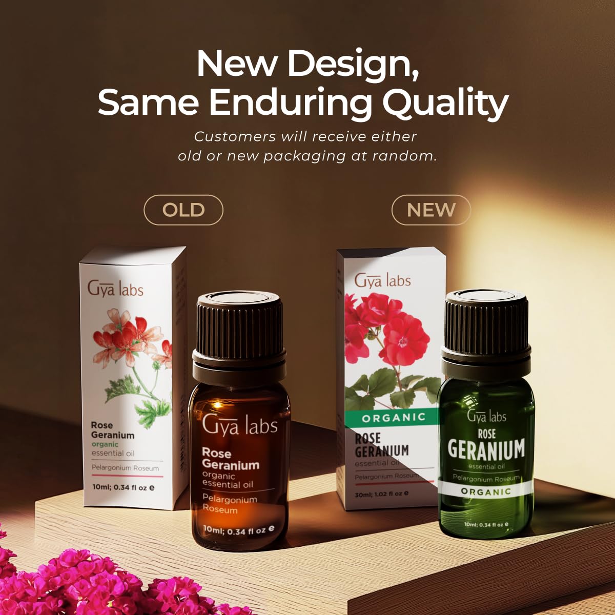 Gya Labs Rose Geranium Oil packaging tested for safety and purity.