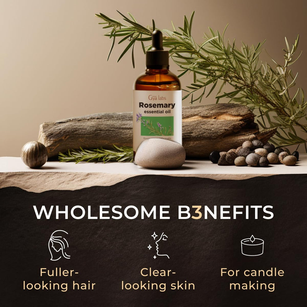 Gya Labs Rosemary Oil used in candle making for woody evergreen notes.