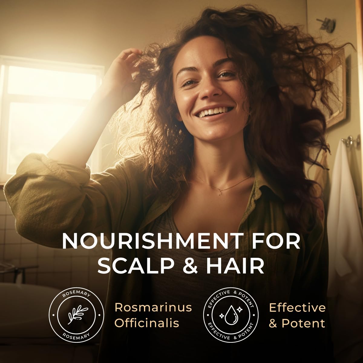 Gya Labs Rosemary Oil applied to scalp and nails for conditioning.