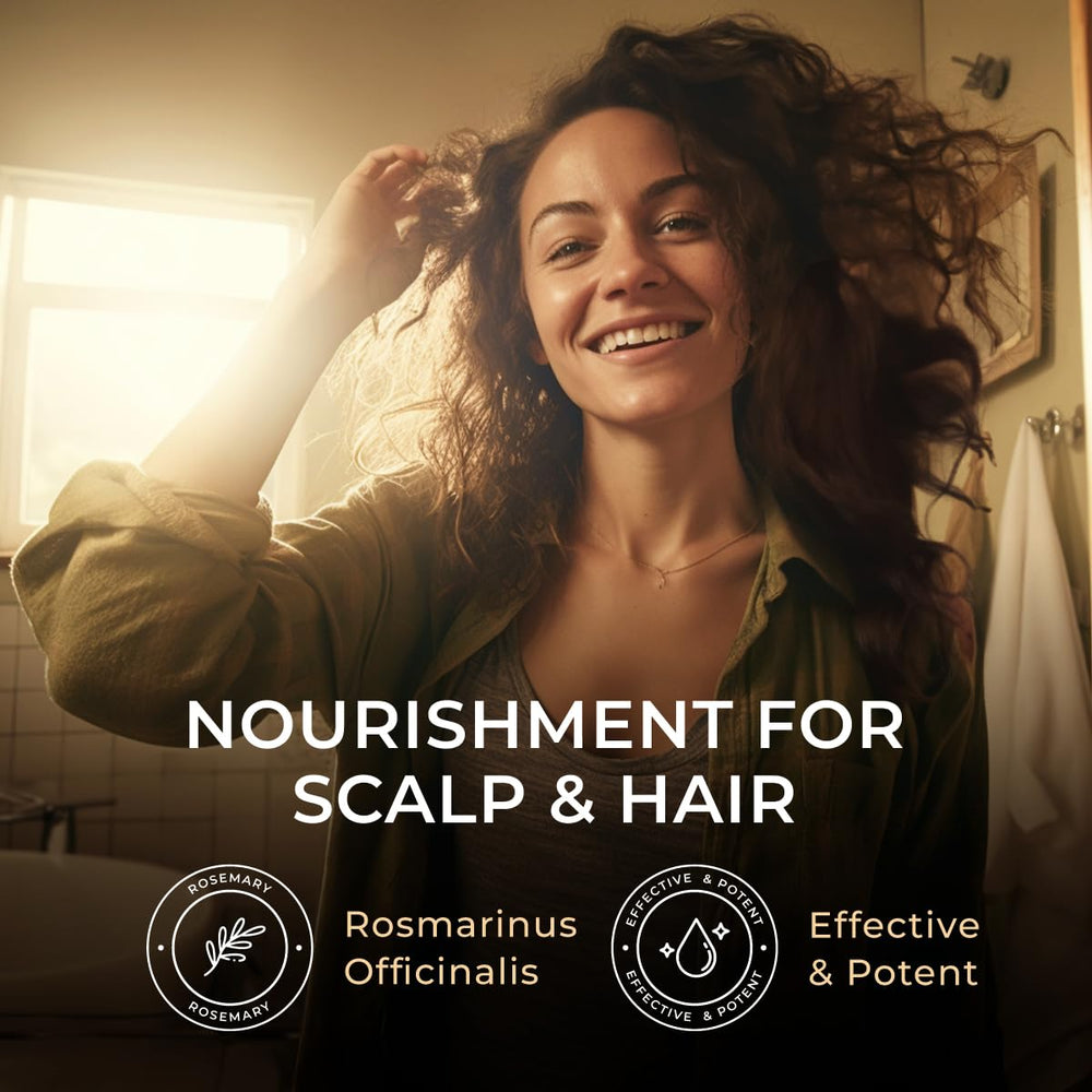 Gya Labs Rosemary Oil applied to scalp and nails for conditioning.